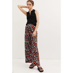 Anthropologie Womens Breezy Straight Pants Size 2 Black Red Abstract Floral Pock